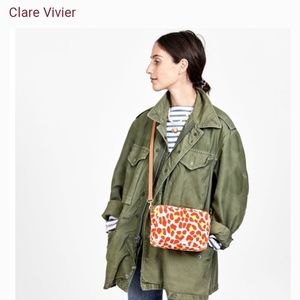 CLARE V Neon Leopard Crossbody Bag